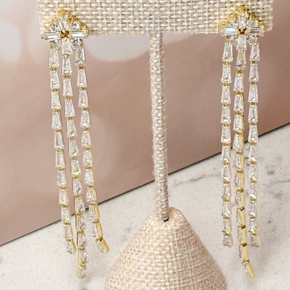 CH Crystal Haze Gold-Tone Chandelier Earrings